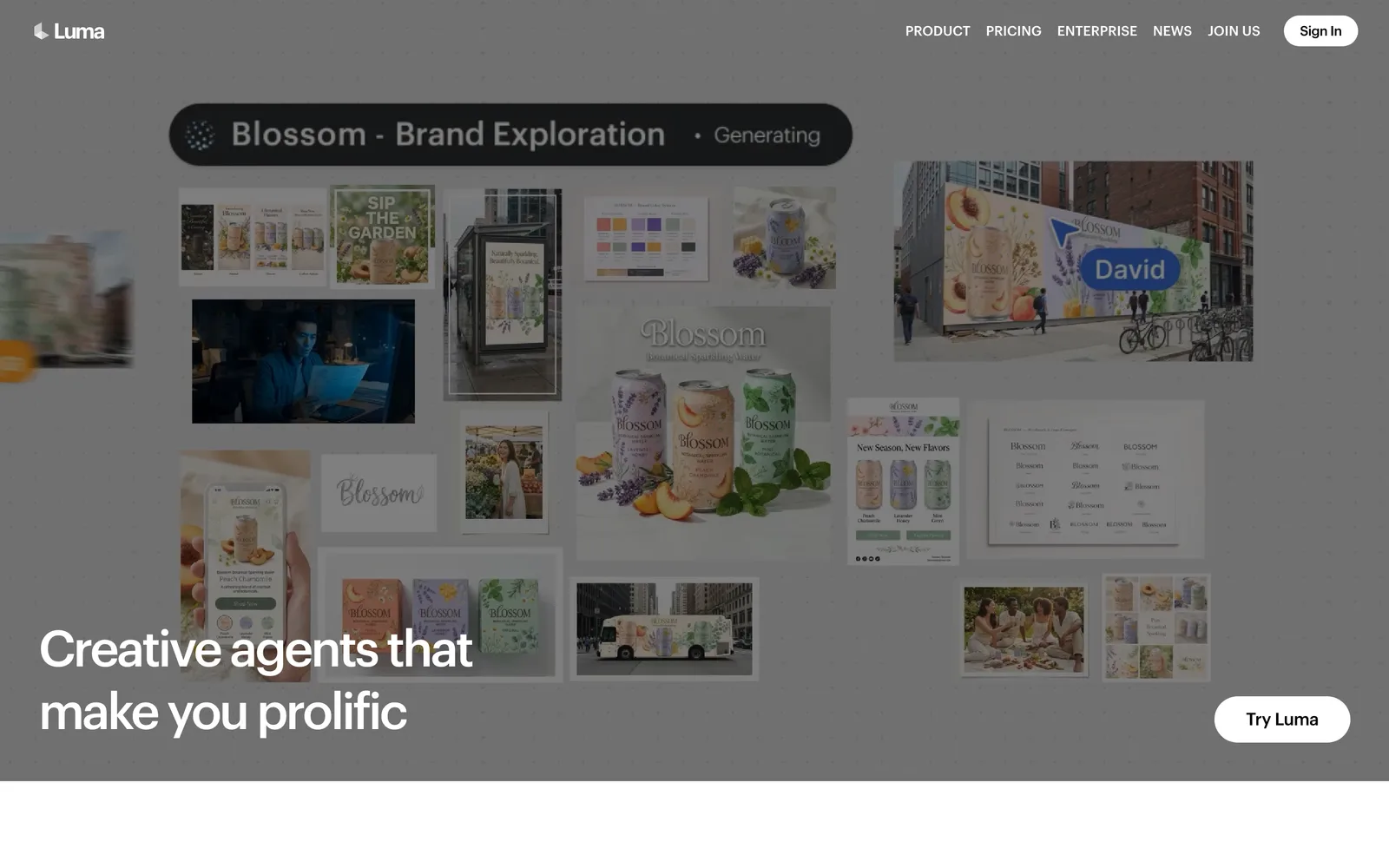 Luma AI homepage
